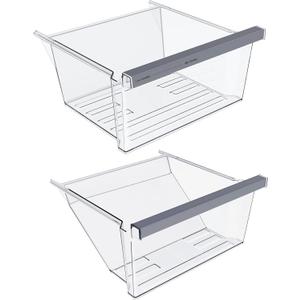 [2 PACK] W11162443 W11162446 WRS315SDHZ08 WRS325SDHZ05 WRS315SDHZ05 WRS315SDHM01 WRS321SDHZ08 WRS325SDHZ08 Crisper Drawer Compatible with Whirlpool Refrigerator Drawers Replacement Fridge Drawers