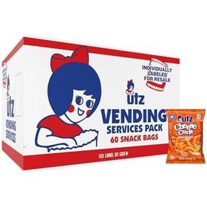 Utz Cheese Curls, Baked Cheddar – 1 oz. Bags (60 Count) – Made with Real Cheese, Crunchy Individual Snacks to Go, Cholesterol Free, TransFat Free, Gluten Free Snacks BB 3/202