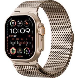 Metal Magnetic Band Compatible with Apple Watch Ultra 3/Ultra 2/Ultra 49mm 46mm 45mm 44mm 42mm for Men Women, Adjustable Stainless Steel Mesh Loop Strap for iWatch Bands Series 11 10 9 8 7 6 5 4 3 SE (Official-Gold)