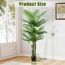 6ft Tall Golden Cane Artificial Tree Palm Outdoor, Large Artificial Plants Outdoor Faux Palm Tree with 3 Textured Trunks, Fake Tree for Indoor Outdoor Office Living Room Outside Patio