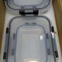 Liuruiyu 8 Pack Glass Food Storage Containers with Lids, Meal Prep Containers, Airtight Bento Boxes with Leak Proof Locking for Microwave, Oven, Freezer and Dishwasher, BPA Free (transparent)