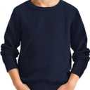 Haloumoning Boys Texture Sweater Kids Crewneck Long Sleeve Knit Pullover Sweater Fall Winter Clothes 5-14 Years (11-12 Years, Navy Blue)
