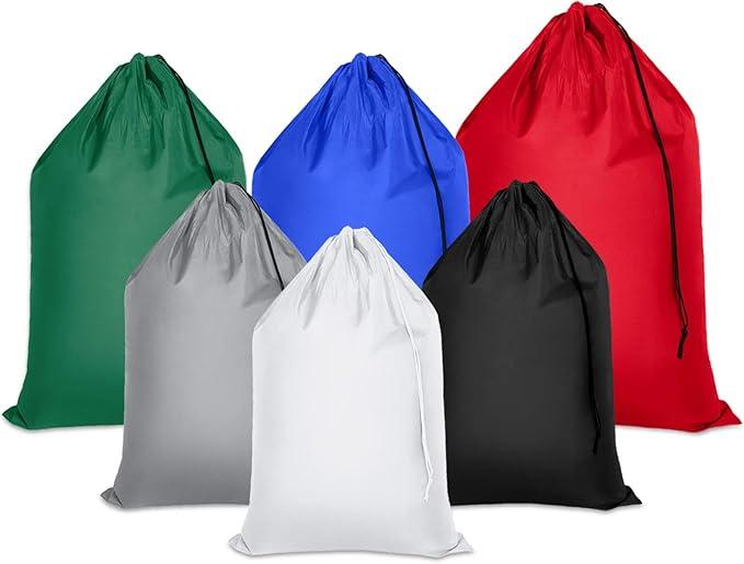 Shappy 6 Pcs Heavy Duty Large Laundry Bags Travel Nylon Laundry Bag with Drawstring 30 x 40, 24 x 36 inch, 22 x 28 inch Machine Washable Dirty Clothes Organizer Easy Fit a Hamper Basket