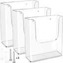 MaxGear Brochure Holder 8.5x11 Wall Mount, 3 Pack Acrylic Pamphlet & Flyer Holder, Clear Plastic Magazine Literature Organizer for Office, School, Hotel, Exhibition