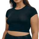 Organic Basics Women's Core Cotton Short Sleeve Baby Tee, Black, Medium
