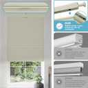 Boolegon No Drill No Tools Cellular Shades Top Down Bottom Up Honeycomb Blinds Blackout Cordless Window Blinds Easy to Install Cellular Shade for Windows,Blackout-Beige,34" W x 64" H