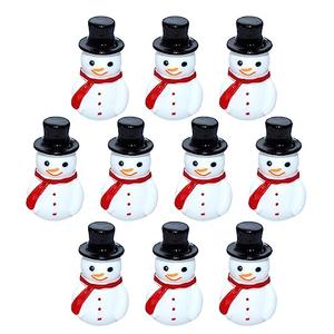 MAGICLULU 9pcs Mini Christmas Resin Microscopic Snowman Ornament Miniature Snowman Figurines for Dollhouse Desktop Decoration (Black)
