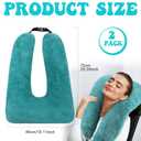 Hoteam 2 Pcs Travel Pillow Car Sleeping Kid Neck U Shaped for The Back Seat Adults Children Head and Body Support Long Distance Journey Accessories (Turquoise)