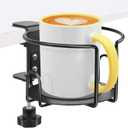 Hayder Large Desk Cup Holder Clamp, Metal Anti-Spill Table Cup Holder, Office & PC Gaming Desk Accessories, Compatible with Universal Cup Bottle Mug (Clip On)