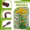 Vercraft 4 Pack 18" x 35" Half Round Plant Supports 1/4 Inch Diameter Heavy Duty Metal Half Round Plant Support Stake Weatherproof Sturdy Garden Plant Ring Border for Outdoor Plants Flowers