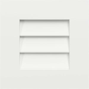 12"W x 12"H True Fit PVC Louver Shutters Sample, Unfinished