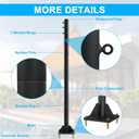 2 Pack Sun Shade Poles,10Ft Shade Sail Poles with Flat Base, 2.4" Diameter Heavy Duty Shade Sail Post with 3 Rings for Garden Yard Backyard Ground Grassland, Black