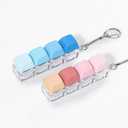 Keyboard Fidget Toys for Adults Stress Anxiety Relief, 2 PCS Keyboard Clicker Fidget to Make Hands Busy, Portable Fidget Keychain for Clicking at Office Work Study (Pink & Blue)