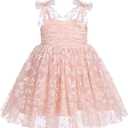 Baby Girls Tutu Dress Summer Sleeveless Backless Princess Birthday Party Dresses Sequin Ruffle Tulle Bowknot Sundress, Size 100