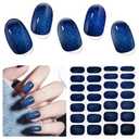 2 x Semi Cured Gel Nail Strips, 28 pcs Gel Nail Stickers Work with Any UV Lights, Long-Lasting Nail Wraps, Stick on Nails for women Easy to Apply & Remove