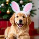2 x Dog Easter Bunny Ears Costume Headband, Puppy Easter Outfit, Cute Pet Head Accessories for Halloween Party Headwear Supplies (Pink, Small)