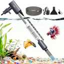 36W Electric Aquarium Vacuum Gravel Cleaner: Rechargeable Fish Tank Cleaner with 4 Adjustable Suction, Anti-Clog for Debris Clean & Sand Washing,650GPH Automatic Water Changer for Small/Large Tank