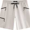 maamgic Mens Swim Trunks 9 Inch Unlined Board Shorts with Zipper Pockets (M)