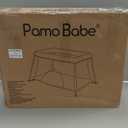Pamo Babe Travel Crib Lightweight Baby Playard with Mattress Compact Play Yard with Detachable Legs (Grey)