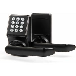 Keyless Entry Door Lock with Handle - IC Card and Anti-peep Password - Easy Installation for Home, Hotel - Matte Black