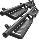 YITAMOTOR Running Boards & Side Step Compatible with 2018-2026 Jeep Wrangler JL JLU Unlimited 4 Doors, Black Powder Coated Nerf Bar with Two-Stair for Roof Operation