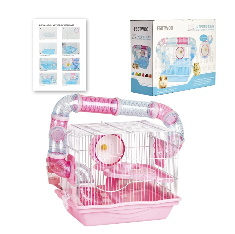 Hamster Cages and Habitats, A Wire Rat Cage with a Large Space for Dwarf Hamsters, Guinea Pig , Gerbils, Mouse or Other Small Animal Cage Pin