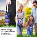 AUPET Water Bottle Sling Bag Sleeve Holder Carrier 25/32/40/64 oz,Insulated Crossbody Water Bottle Case Cover with Strap and Pockets for Men/Women Walking Hiking Camping (32oz, Purple Starry Sky)