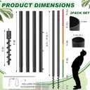 2 Packs Shade Sail Poles 12 Ft, Heavy Duty Sunshade Pole with Spiral Drill Bit Heavy Duty Steel Shade Sail Post with D-clamp Support Awning Canopy for Outside Backyard Garden