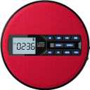 CD Player Portable with Speakers - Rechargeable Personal CD Player for Car and Home, Small Fabric Music Player with Backlit Display, Anti-Skip, AUX/USB Port - Ideal for Audiobooks & Gifts (Red)
