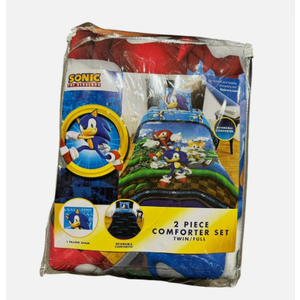 Sonic The Hedgehog 2 Piece Comforter Set /Full/Twin 72x86 Reversible Comforter