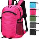 Small Hiking Backpack 15L Travel Lightweight Hiking Packable Daypack Water-Resistant Foldable Backpacks for Women Men Camping (Pink)