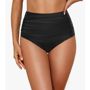 Tempt Me Women High Waisted Bikini Bottom Retro Ruched Swim Bottom Shirred Tankinis Brief Size Small