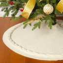 Sattiyrch Christmas Tree Skirt 48 in, Luxury Cable Knit Knitted Thick Rustic Xmas Holiday Decoration, Cream