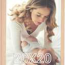 20x20 Frame Natural Woodgrain,Rustic 20x20 Picture Frame Beige, Art Pic Hanging Poster Frame, 20 by 20 Gallery Family Concert Portrait Photo Frame Anniversary/Birthday/Wedding/Thank you/Christmas Gift, 20x20in