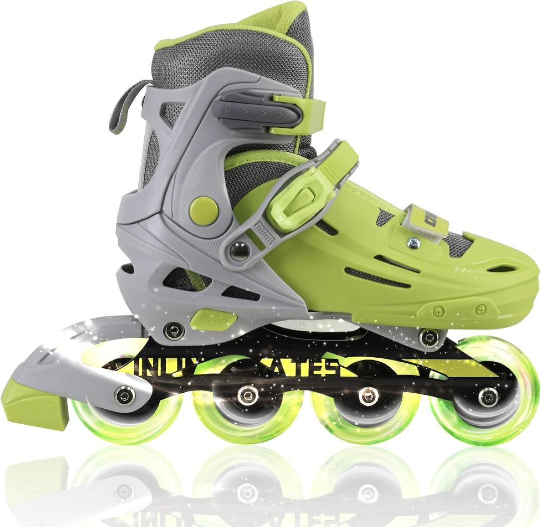 C SEVEN C7skates Nostalgic Jr. Inline Skates for Girls, Boys, and Youth (Small, Flash)