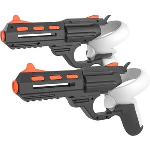 Relohas VR Handle Accessories for Meta Quest 2, Gun Stock for Oculus Quest 2, Weighted Controller Grips, Enhance Realistic FPS Gaming Experience (Black)