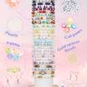 3000 Pcs Glass Peanut Beads Kit, Farfalle Glass Beads for Jewelry Making, Friendship Bracelet Making Kit with Letters, Spacers,Pearls/String, Jewelry Crafting Supplies