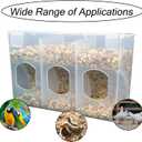 Automatic Pigeon Bird Feeder Water, Plastic Feeder Water Dispenser Drinkers for Cage, No Mess Hanging Parrot Food Feeding, Cage Accessories for Parakeet Quail Bird Chicken (3 Hole-Hook)