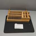 Greenual Bamboo Dish Drying Rack with Utensil Holder, 2 Tier Collapsible Dish Rack, Wooden Dish Racks for Kitchen Counter, Folding Drying Holder with Absorbent Dish Drying Mat (Natural)