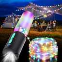Camping String Lights,33Ft Light with Lantern (4 in 1 Design),Camping Lights 4000mAh Charger,7 Modes,IPX6 Waterproof,Rechargeable Flashlight for Outdoor,Hiking, Outdoor Decorative String Lights