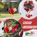 2 Pcs Christmas Ornament Tree Decorations 3D Resin Funny Santa Claus Hanging Ornaments with Design for Indoor and Outdoor Christmas Trees Pendant Holiday Decor (Styl 1)