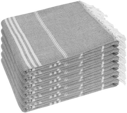 YSYJ Turkish Beach Towel 6 Pack Beach Towels 36"x71" Beach Towel Oversized Sand Free Turkish Towel Quick Dry Bath Towels Grey