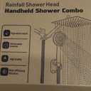 Shower Head, 8 inch Multifunction High Pressure Rain Shower Head with Handheld Spray Combo with 11'' Angle Adjustable Extension Arm/Flow Regulator/Shower System Matte Black