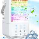 Portable Air Conditioners, 3 Wind Speeds & 2 Spray Modes Evaporative Personal Air Cooler, 9H Timer and 7 Color Night Light Personal Air Conditioner for Room, Car and Office, Oscillating Cooling Fan