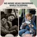 Kids Car Sleeping Pillow - X-Shaped Plush Animal for Neck & Back Support - Hands & Seat Belt Slot - Machine Washable & Compressible - Perfect for Car, Plane, Train, Boat & More - Grey