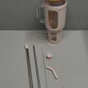 WINSA Glass Tumbler with Lid and Straw, 46 oz Iced Coffee Cup with Handle, Large Water Bottles with Silicone Sleeve, Glass Cup with Straws - Pearl Straw & Drinking Straw BPA Free-CottonPink