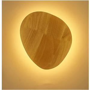 3 Pack Round Warm White LED Wall Sconce Lighting Lamps Indoor Wooden Wall Lights Fixture Night Lamp for Living Room Bedroom Hallway Kitchen Bathroom Home Decor (Irregular-7.5"-8W)