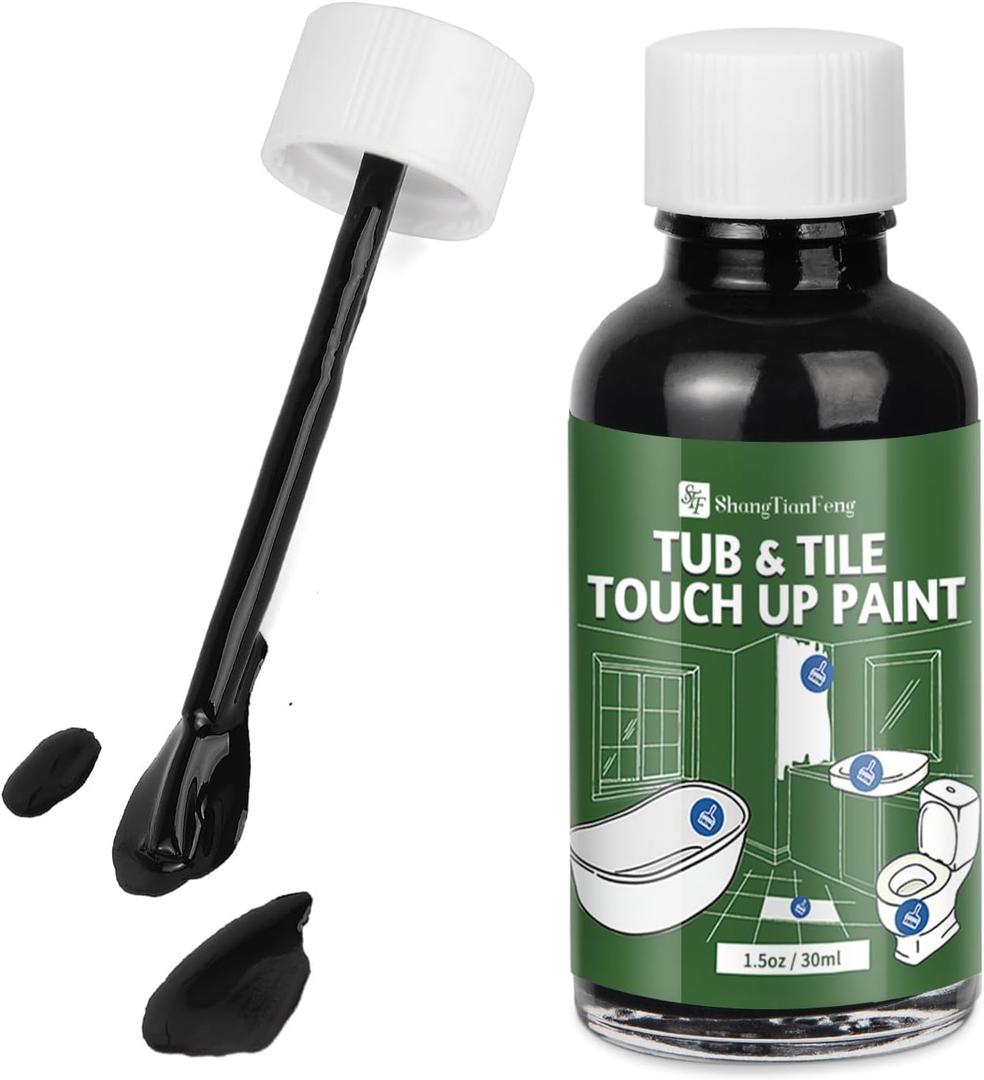 3 x Black Touch Up Paint tile paint porcelain repair kit Specialty Tub and Tile, High-Gloss Quick-Dry Porcelain Paint for Scratches & Chips on Porcelain, Acrylic, Enamel, Cast Iron, Tubs, Tiles, Sinks Wooden furniture and Toilets