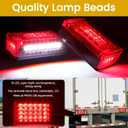 6 Inch Trailer Lights LED Kit, Submersible LED Boat Trailer Lights Rectangle Stop Turn License Plate Boat Trailer Light Kit w/25ft Wiring Harness Trailer Light 12V