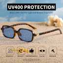 Retro Rectangular Sunglasses for Women Trendy Funny Vintage Fashion Narrow Small 90s Sunnies(3 Pack)